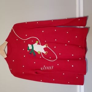 NWT Cinnamon & Cider Skating Bear Winter Sweater Size S